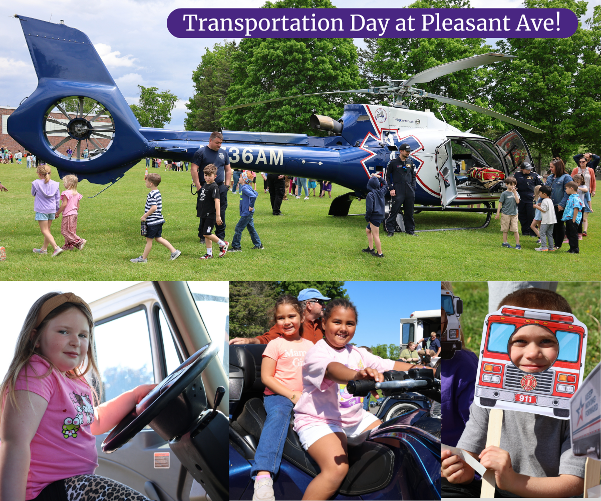 a montage of young elementary students trying different modes of transportation