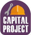 Capital Project icon with hardhat and wrench