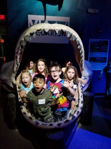 kids in a shark's mouth
