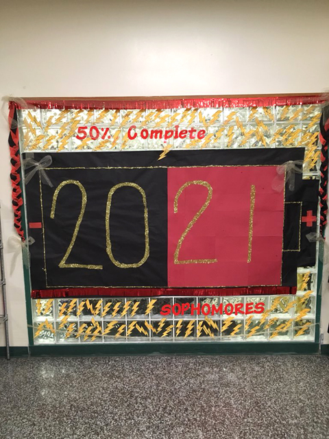 wall decorated by class of 2021