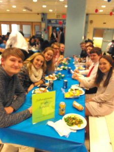 students enjoying a meal