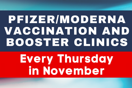 Local Pfizer & Moderna vaccination and booster clinics being held every Thursday