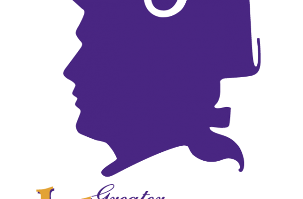 a man's silhouette in purple with the words Greater Johnstown School District underneath it