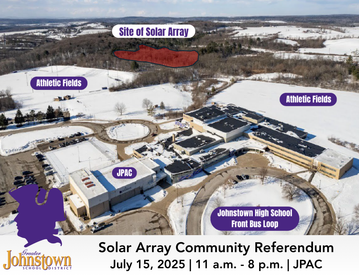 a map shows the location of a proposed solar array