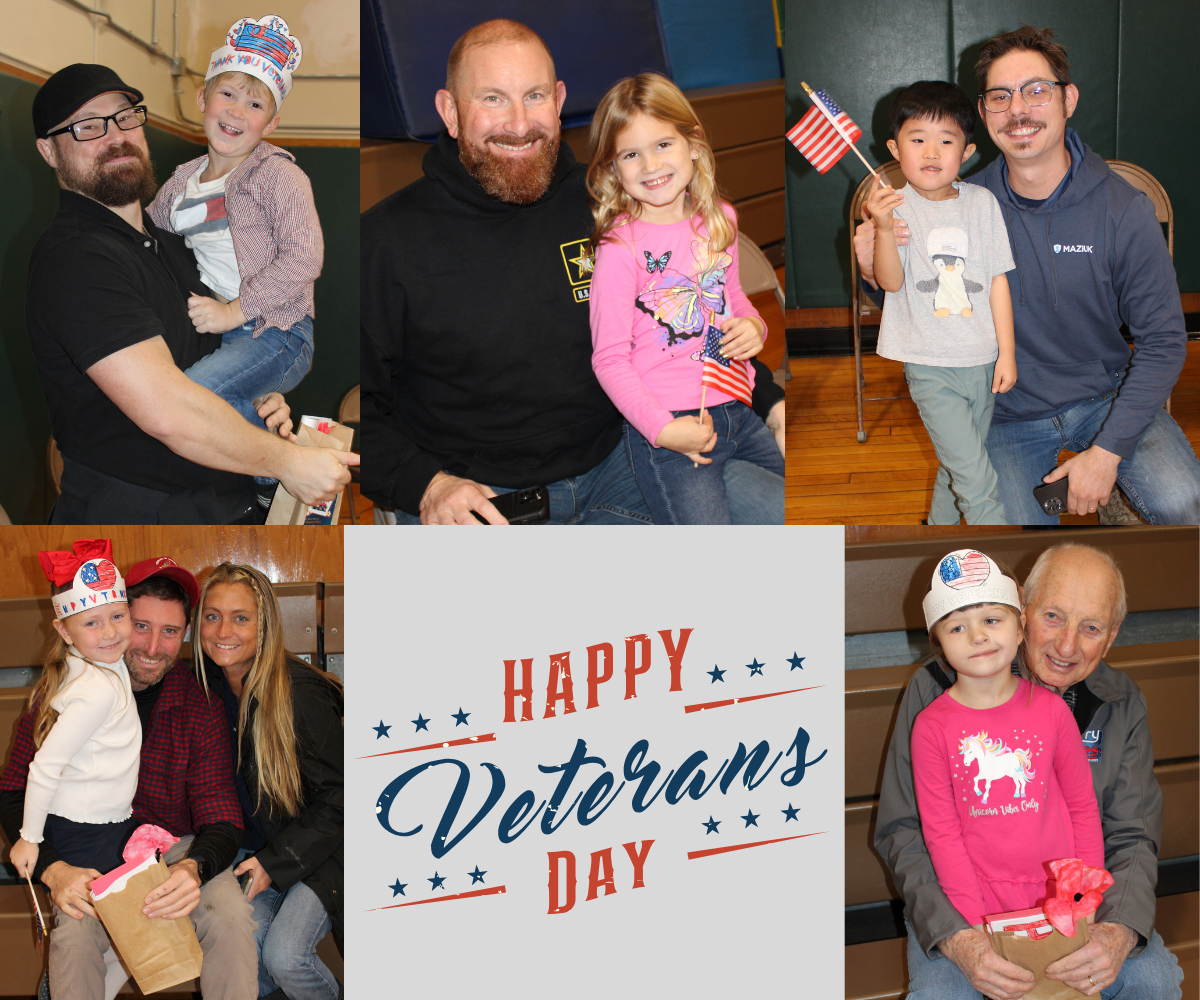 young children pose with their family veterans