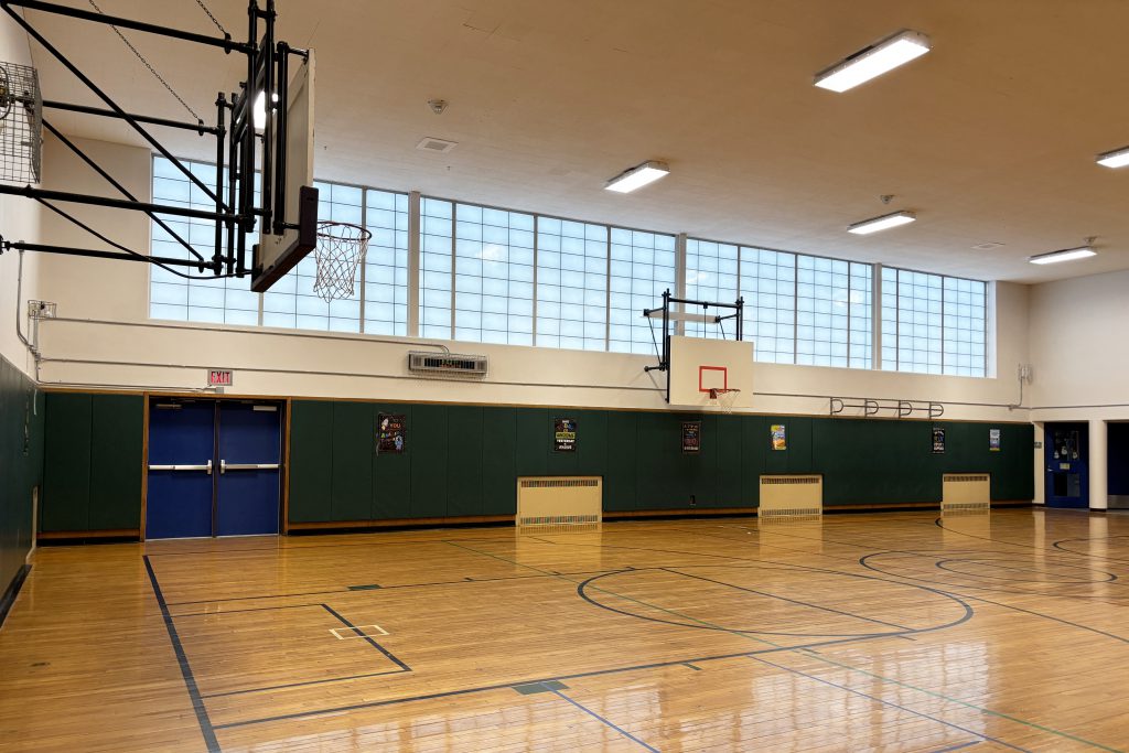 a gymnasium with new windows